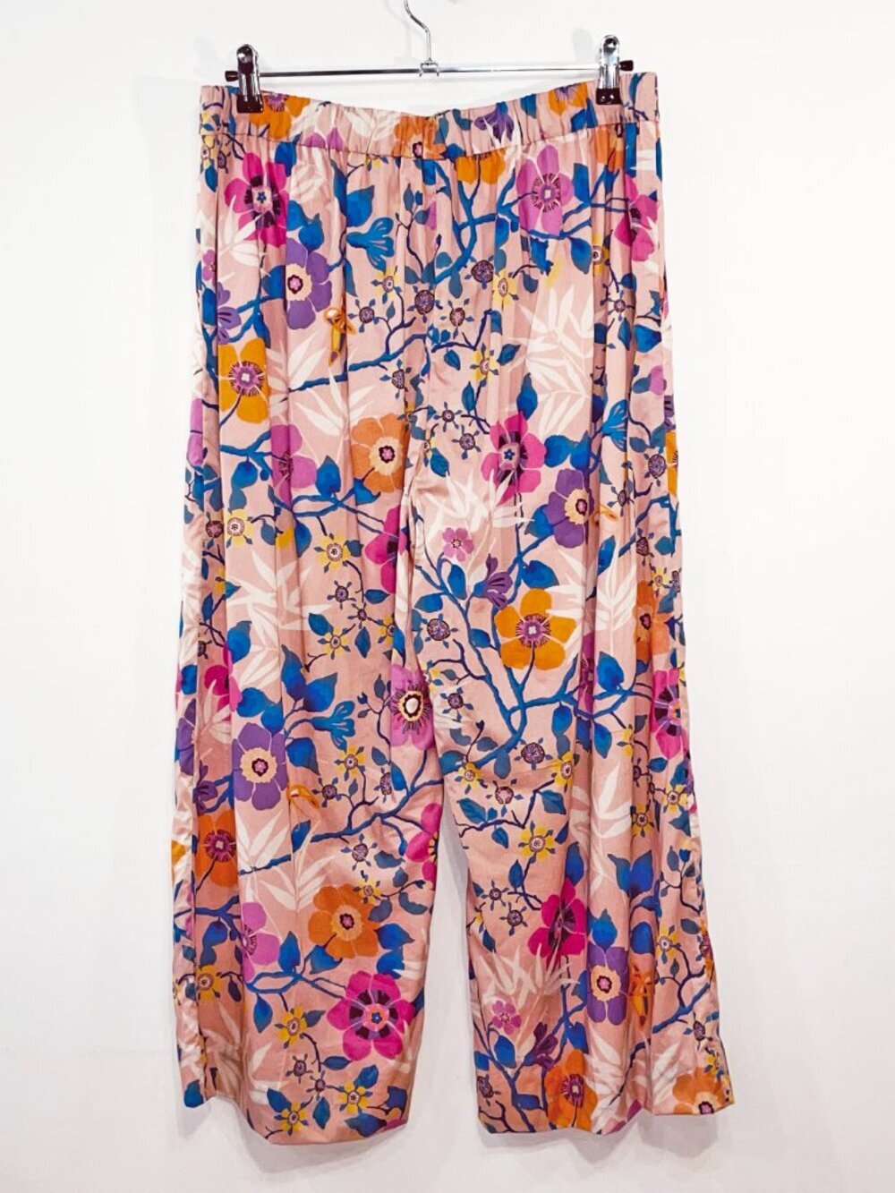 New J.Crew x Liberty Tana 100% Cotton Floral Crop Pant Pink 12, Large - Picture 3 of 7